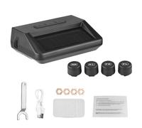 Tire Pressure Monitoring System with 4 External Sensors, Solar and Type - C Charging, Real - Time Temperature Pressure Display, Voice Alert for Cars SUVs