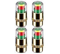 Tire Pressure Valve Caps - 4 Pieces 2.4bar 36psi Sensor Indicator, Easy to Read Colored Stem Caps with Metal Construction, Automotive Car Truck SUV Trailer Travel Road Garage Commuting