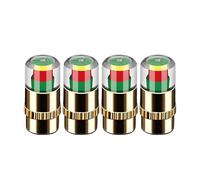 Tire Pressure Valve Caps - 4 Pieces Copper 2.4bar 36psi Sensor Indicator | Valve Stem Covers Easy To Read Three Color Display | For Automotive Cars Trucks SUVs Trailer Vehicle Travel Road Garage