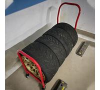 Tire Rack Mobile Tire Rack Holder with 4 Caster, Multi-Tire Garage Rolling Carrier, Free Standing Spare Organizer for Indoor/Outdoor, Easy Assemble