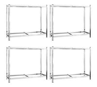 Tire Rack Workshop Shelf Storage Industrial Shelving Unit Silver Steel vidaXL