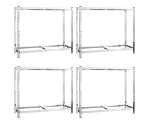 Tire Rack Workshop Shelf Storage Industrial Shelving Unit Silver Steel vidaXL