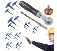 Tire Repair Patch - Hardened Needle Flat Remedy Air Loss Corrector Bore Cleaning Boring Removal Portable Puncture Recovery Collection | Kit