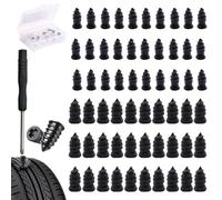 Tire Repair Rubber Nail Kit With 2 Sizes, Screw In Tire Plugs With Box And Screwdriver, Self Sealing Tires Plugs Screw Type, Self-Service Vacuum Tires Plug Mending Tools For Puncture Repairs(30L+30S)