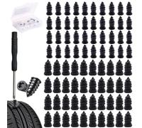 Tire Repair Rubber Nail Kit With 2 Sizes, Screw In Tire Plugs With Box And Screwdriver, Self Sealing Tires Plugs Screw Type, Self-Service Vacuum Tires Plug Mending Tools For Puncture Repairs(40L+40S)
