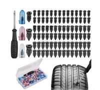 Tire Repair Screw Kit 100 Pieces Carbon Steel Rubber Coated Screws for Vehicle Tire Puncture Fix Including Tool for Cars Bikes ATVs Motorcycles (84PCS)