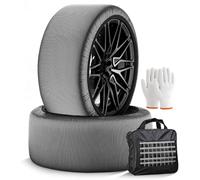 Tire Snow Socks Auto Accessories - 2 Packs Pro Series Alternative to Chains for Maximum Traction - Winter Snow & Ice Emergency Grip Device for Buses, Trucks, and SUVs