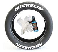 Tire Stickers Michelin Tyre Lettering - Permanent Decals With Glue & 2oz Bottle Touch-Up Cleaner / 19-21 Inch Wheels / 1.00 Inches/White / 4 Pack