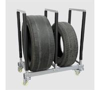 Tire Storage Rack Organizer - Free Standing Rolling Stand for Garage, Home, Car, and Motorcycle Tires - Space-Saving Solution