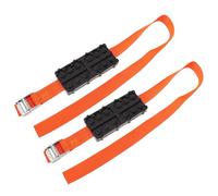 Tire Traction Mat Pair, Portable Anti-skid Board for Suvs and Mud | Orange Plastic and Nylon Construction, Compact Storage, Outdoor Aid for Winter Driving and Off-road Use