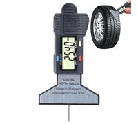 Tire Tread Depth Gauge - Electronic LCD Display 0.01mm Precision Measuring Tool With 0 To 25.4mm Range And Spring Loaded Probe For Accurate Wear Inspection On Car Truck And Motorcycle Tires | Racing