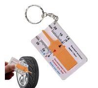 Tire Tread Depth Gauge, Keyring Easy Reader, 2.56x1.69x0.2 inches Portable Thickness Ruler, High Precision Tool, for Car Motorcycle Truck SUV Vehicle Safety Measurement Inspection Maintenance