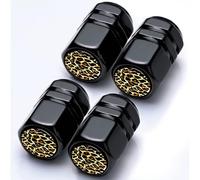 Tire Valve Caps, Leopard Car Accessories 4 Pack - Aluminum Alloy Rust Proof Universal Dust Covers Tire Air Cap for Car