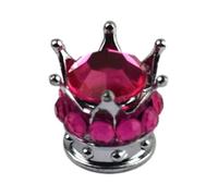 Tire Valve Caps Rhinestone Valve Stem Caps Cover Set | Colorful Crown for Car Truck SUV Motorcycle Bike Bicycle ATV SXS Scooter 4x4 Golf Cart Trailer RV Camper Sedan Coupe Hot Pink