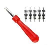 Tire Valve Core Extraction and Repair Tool with 5 Valve Cores for Cars, Motorcycles, Bicycles, and ATVs Supports Working Air Pressure of 300 PSI and High Temperature Use