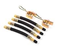 Tire Valve Extension Adaptor,4x 140mm Flexible Tyre Valve ExtensionTire Wheel Truck Transit Adaptor + Clamps