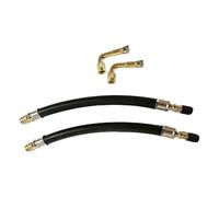 Tire Valve Extension Set, Leak-Proof and Secure Connection, 2 Set, Extension Tire Valve Adaptor with Caps, Rubber Hose Connector, Easy to Use, for Motorcycle Rv Truck Trailer