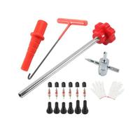 Tire Valve Installer Set With 45 Steel Handle And Auxiliary Insertion Sleeve For Garage Workshop Roadside Emergency Tire Air Stem Maintenance