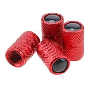 Tire Valve Stem Caps, 4 Pack Wheel Tire Valve Caps, for Universal Cars Trunks SUVs Motorcycles and Bikes, Dust Proof Leak-Proof Light-Weight Aluminum Alloy (Red, Universel)