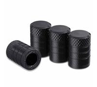 Tire Valve Stem Caps, Black, 4 pcs/Pack, Anodized Aluminium Tire Valve Cap Set, Corrosion Resistant, Universal Stem Covers for Cars Trucks Motorcycles SUVs and Bikes (Black)