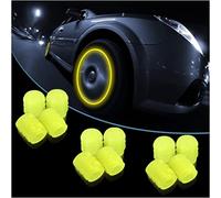 Tire Valve Stem Caps for Car, 12PCS Noctilucous Tire Air Caps Cover, Illuminated Auto Wheel Valve Stem Cap, Car Accessories Universal for Car, Truck, SUV, Motorcycles, Bike (Yellow)