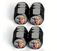 Tire Valve Stem Caps with Cow Floral 4pcs Tire Air Caps Cover - Aluminum Alloy Rust-Proof Universal Dust Covers for Car, SUV, Bike,Motorcycle Car Accessories,Valve Decoration,Cow Gifts