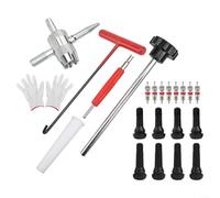 Tire Valve Stem Core Replacement Tool Kit For Cars And Lawn Mowers Featuring Steel And Plastic Construction