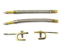 Tire Valve Stem Extender with Stainless Steel Construction for Braided Truck Valve Tubes, Equipped with Metal Clamps to Facilitate Fast Inflation