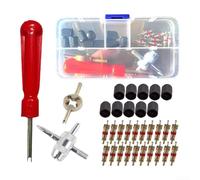 Tire Valve Stem Repair Kit with 4-in-1 Tool(33PC copper) | for premium copper material, enhances resistance, extends for service life, nickel zinc alloy