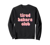 Tired Bakers Club Sweatshirt, Adult Unisex, Black, Small