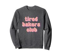 Tired Bakers Club Sweatshirt, Adult Unisex, Dark Heather Grey, Small