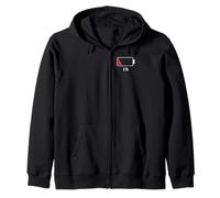 Tired Battery Resting Lazy Sleeping Peace Naps Rest Napping Zip Hoodie