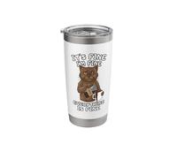 Tired Brown Cat Coffee Everything is Fine Stainless Steel Insulated Tumbler