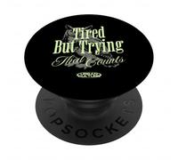 Tired but trying Owl - Urban Streetwear Statement PopSockets Adhesive PopGrip