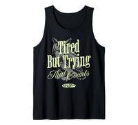 Tired but Trying Owl - Urban Streetwear Statement Tank Top