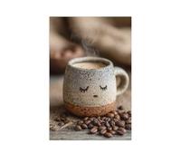Tired Coffee with Sleepy Eyes - Gentle Morning Motif for Coffee Fans，Jigsaw Puzzle for Adults 1000 Piece for Kids Age 12 Years Up Wooden Puzzles Educational Game（75x50cm）-AH76