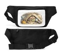 Tired Creature Hiding in Blanket Unisex Waist Bag Black