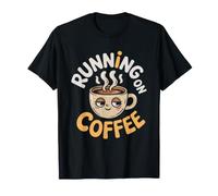 Tired Cute Running Coffee Spite Graphic Exhausted Mom Sleepy T-Shirt