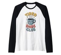 Tired Dad Club Father's Day Funny Dad Daddy Present New Dad Raglan Baseball Tee