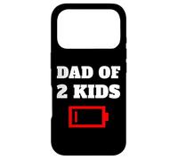 Tired Dad Of 2 Kids Father With Two Children Low Battery Fun Case for iPhone 17 Pro