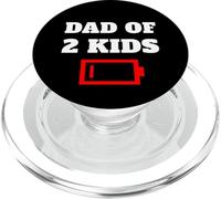 Tired Dad Of 2 Kids Father With Two Children Low Battery Fun PopSockets PopGrip for MagSafe