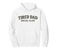 Tired Dad Social Club Distressed Vintage Graphic Fathers Day Pullover Hoodie