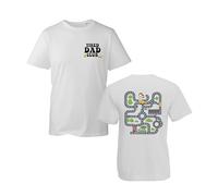 Tired Dads Club T-Shirt, Play Cars On Dad's Back, Father's Day Shirt, Mat Road Car Race Tshirt, Gift Dad, Daddy Adult Top (White, S)