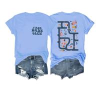 Tired Dads Club T-Shirt Race Car Track On Back Dad Race Car Mat Graphic Tees for Women Men