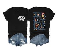 Tired Dads Club T-Shirt Race Car Track On Back Dad Race Car Mat Graphic Tees for Women Men Black