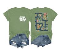 Tired Dads Club T-Shirt Race Car Track On Back Dad Race Car Mat Graphic Tees for Women Men Green