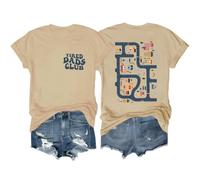Tired Dads Club T-Shirt Race Car Track On Back Dad Race Car Mat Graphic Tees for Women Men Khaki