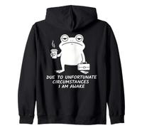 Tired Frog Unfortunate Circumstances I'm Awake Zip Hoodie
