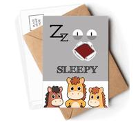 Tired Gray Emotion Snore Sleepy Postcards Envelopes Cards Mailing Year Horse
