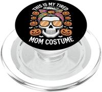Tired Mom Costume Spooky Skull Pumpkin Glasses Funny Mama PopSockets PopGrip for MagSafe